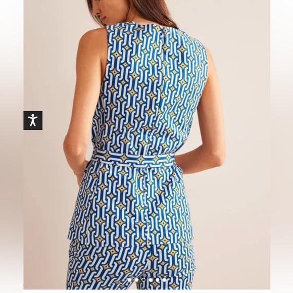 Boden Belted Co-ord Top geometric - Picture 4 of 10